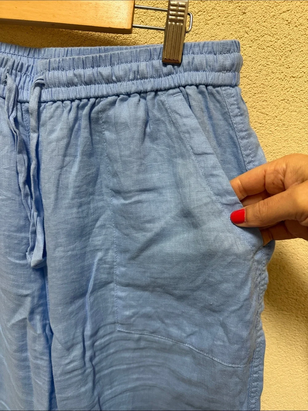 Banana Republic Light Blue Wide-Leg Linen Pants Size M